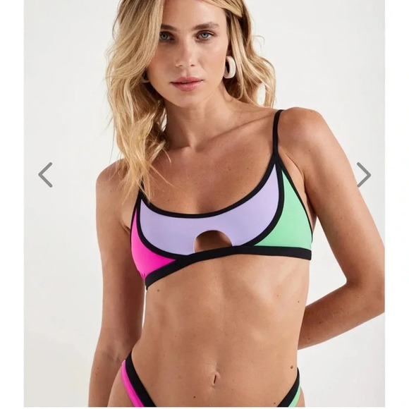 NWT OneOne Swimwear Bikini Set Cute New Tokyo Mika Misha Swimsuit Neon - Picture 8 of 17
